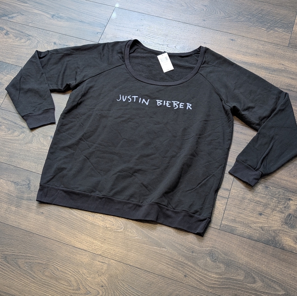 Hot Topic Justin Bieber WDYM Black‎ Sweatshirt Size 18